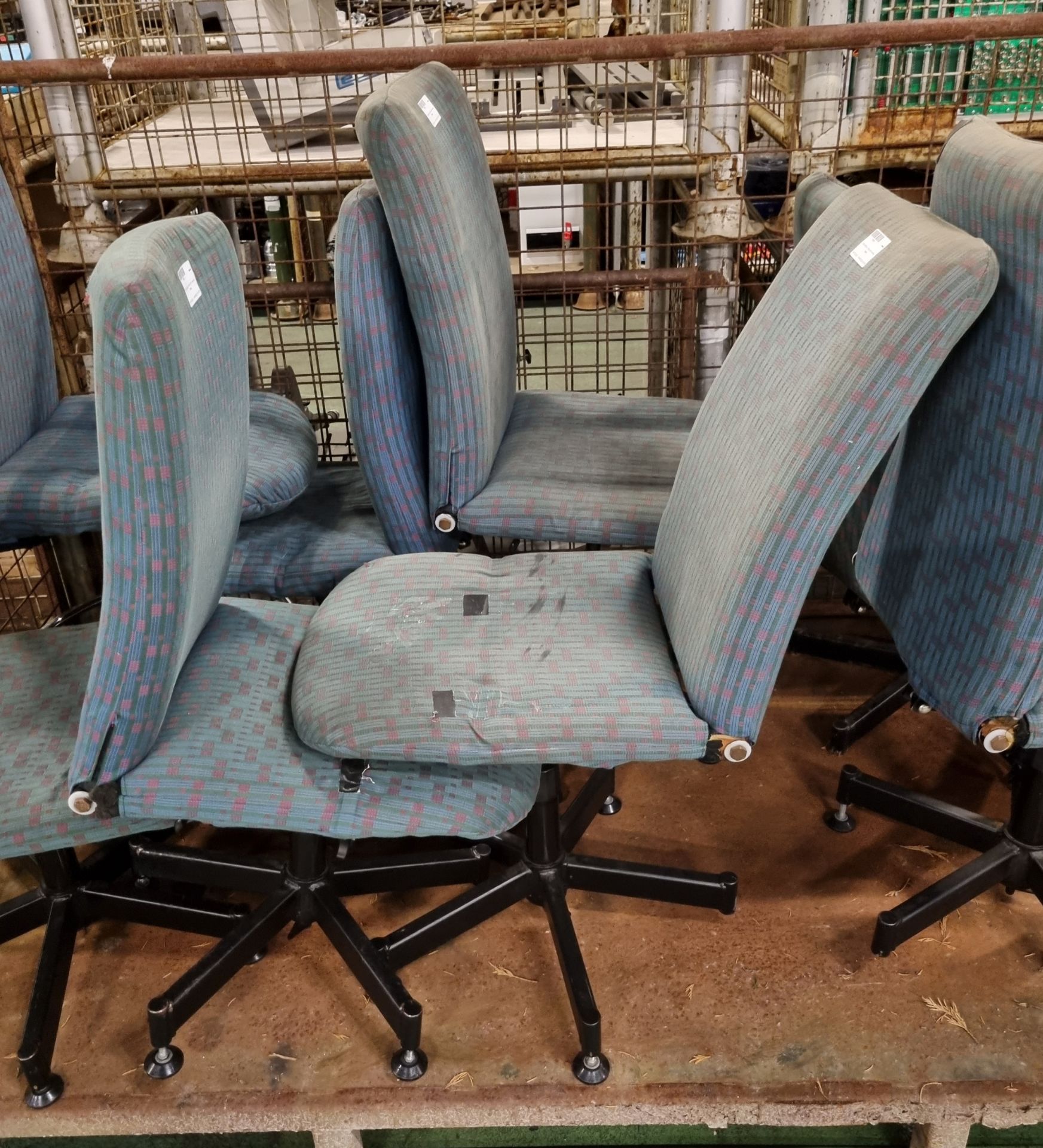 8x Blue fabric chairs with swivel base - Image 3 of 6
