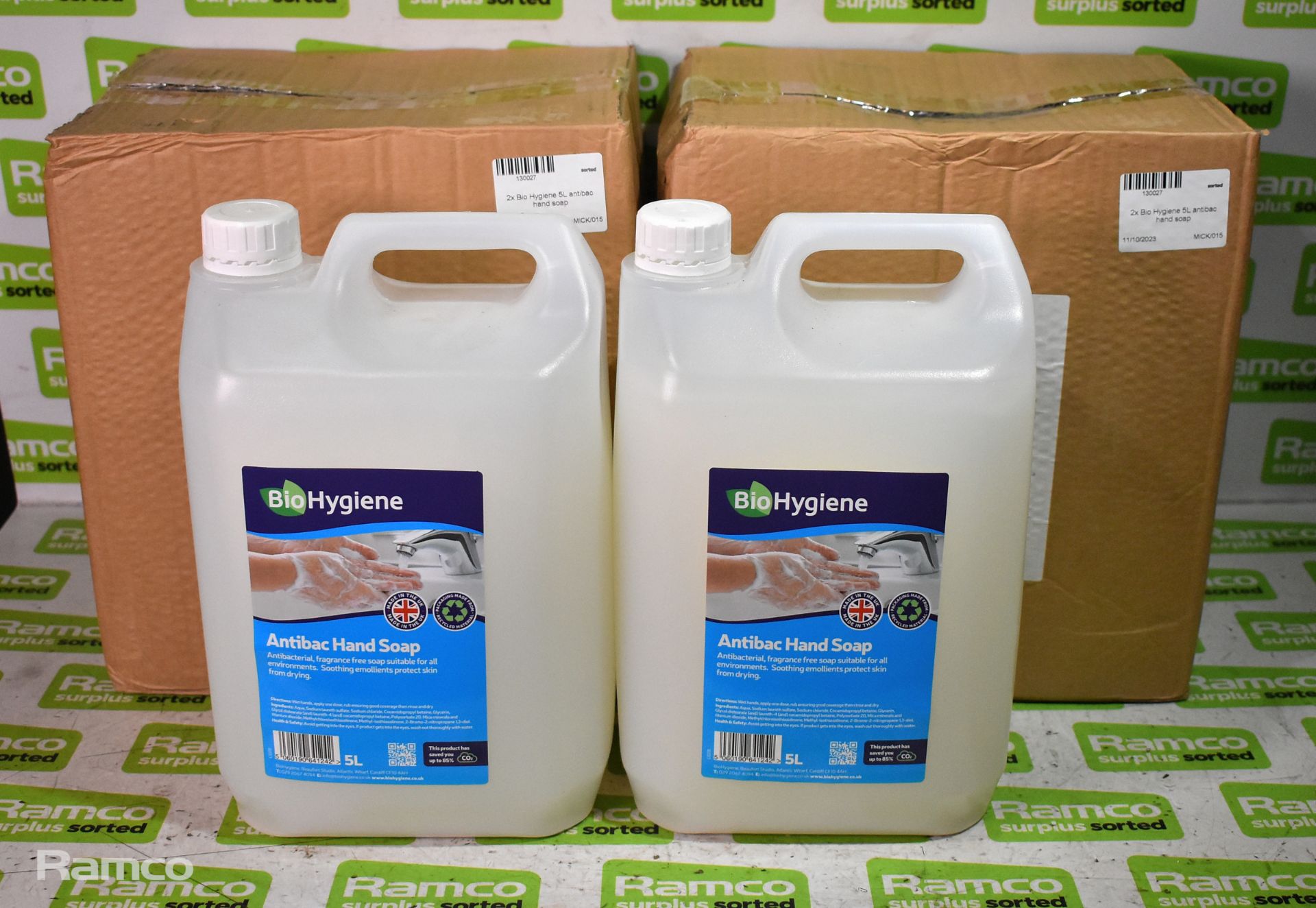 3x boxes of Bio Hygiene 5L anti bac hand soap - 2 bottles per box - Image 3 of 3