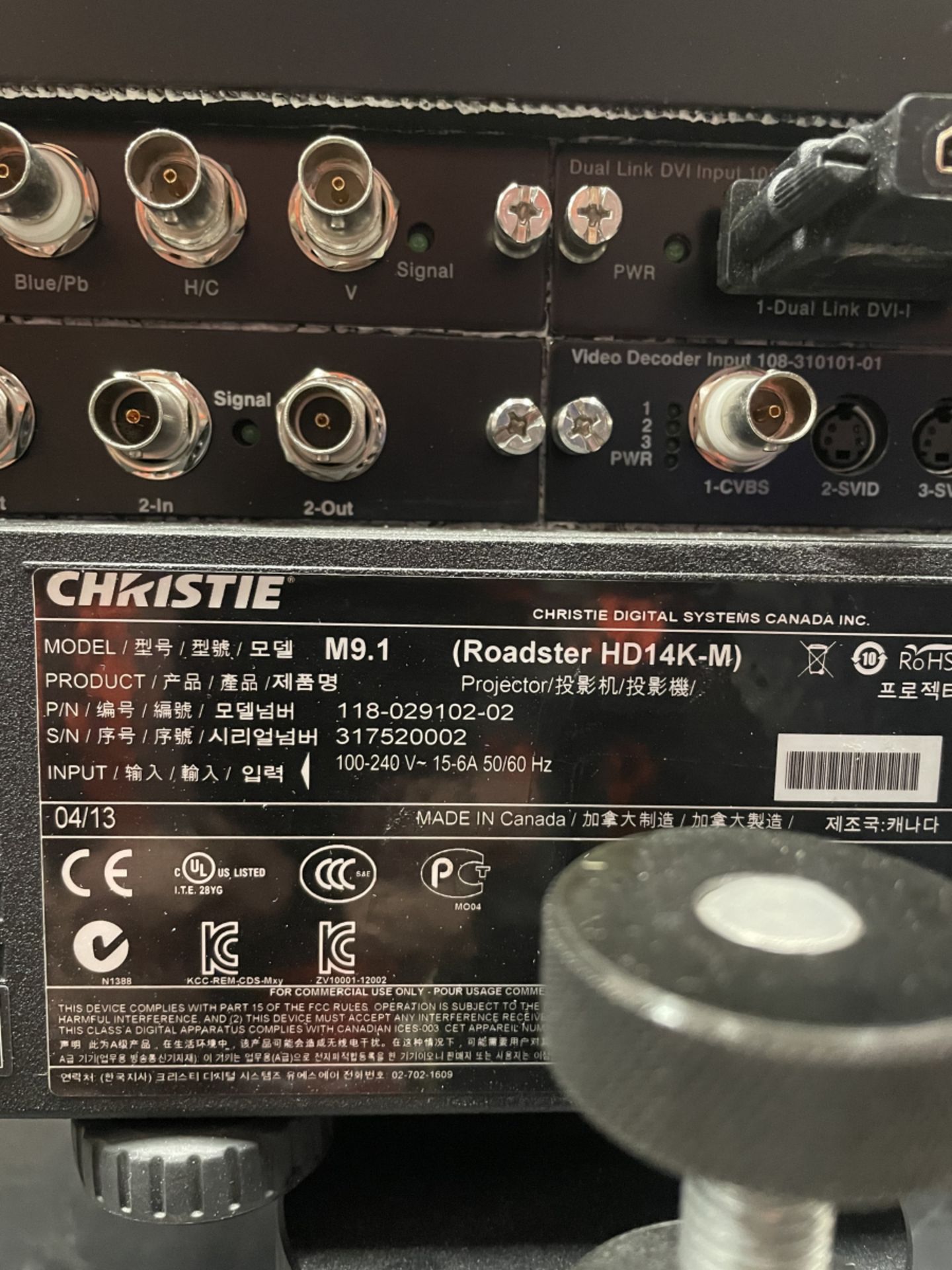 Christie Roadster HD14K-M Projector in flight case - S/N 317520002 General signs of wear, in good - Image 7 of 7