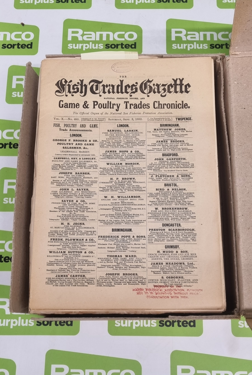 Fish Trades Gazette weekly newspapers - from 1892 to 1899 - Image 2 of 3