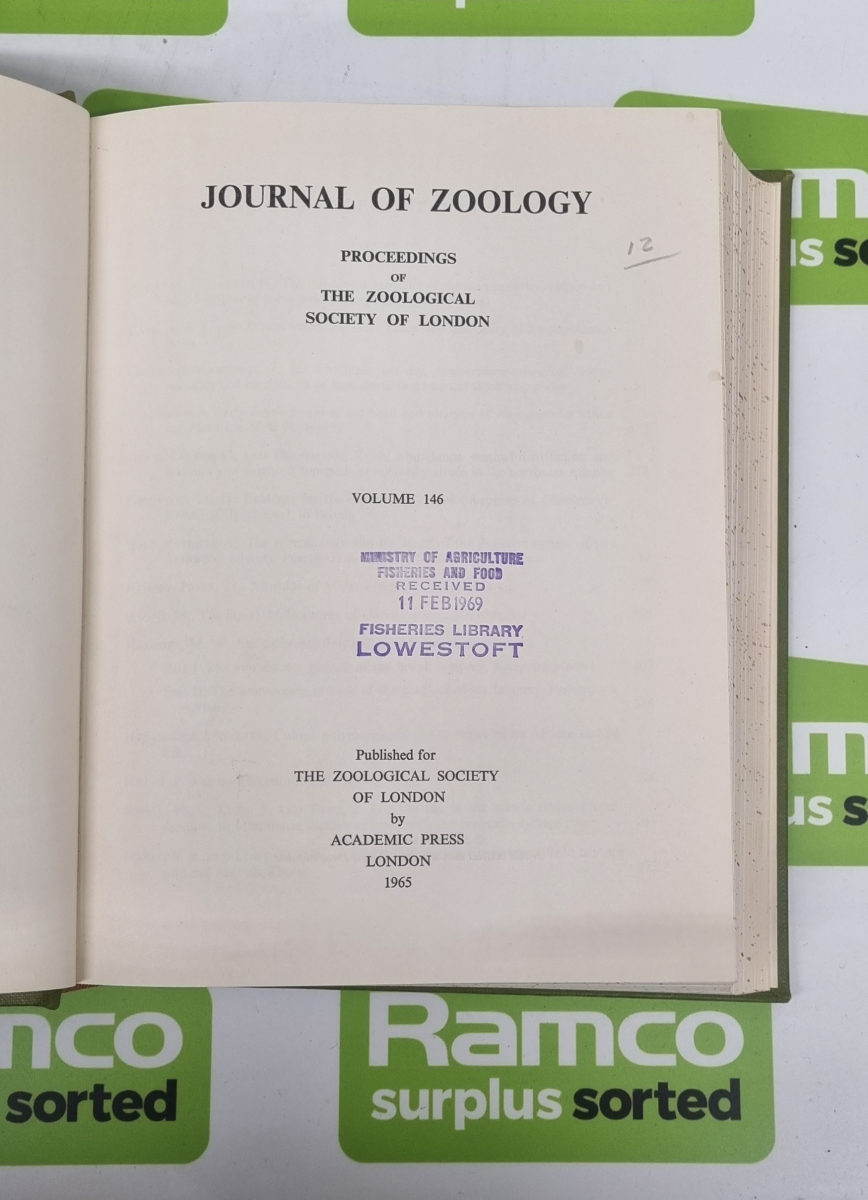 Journal of Zoology books - Volumes 146 to 197 - Image 5 of 6