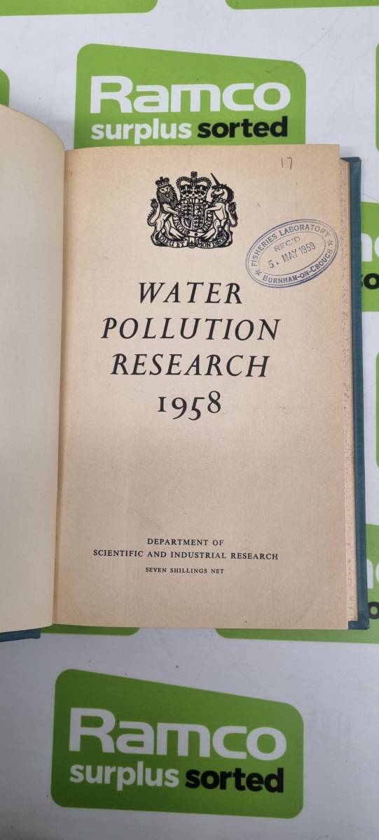 Department of Scientific and Industrial Research Water Pollution Research books - Volumes 1958-60 an - Image 2 of 3