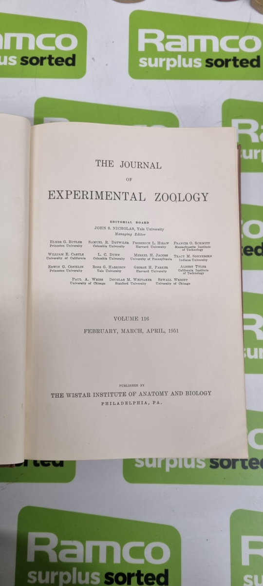 Journal of Experimental Zoology books - Volumes 116 to 184 - Image 5 of 6