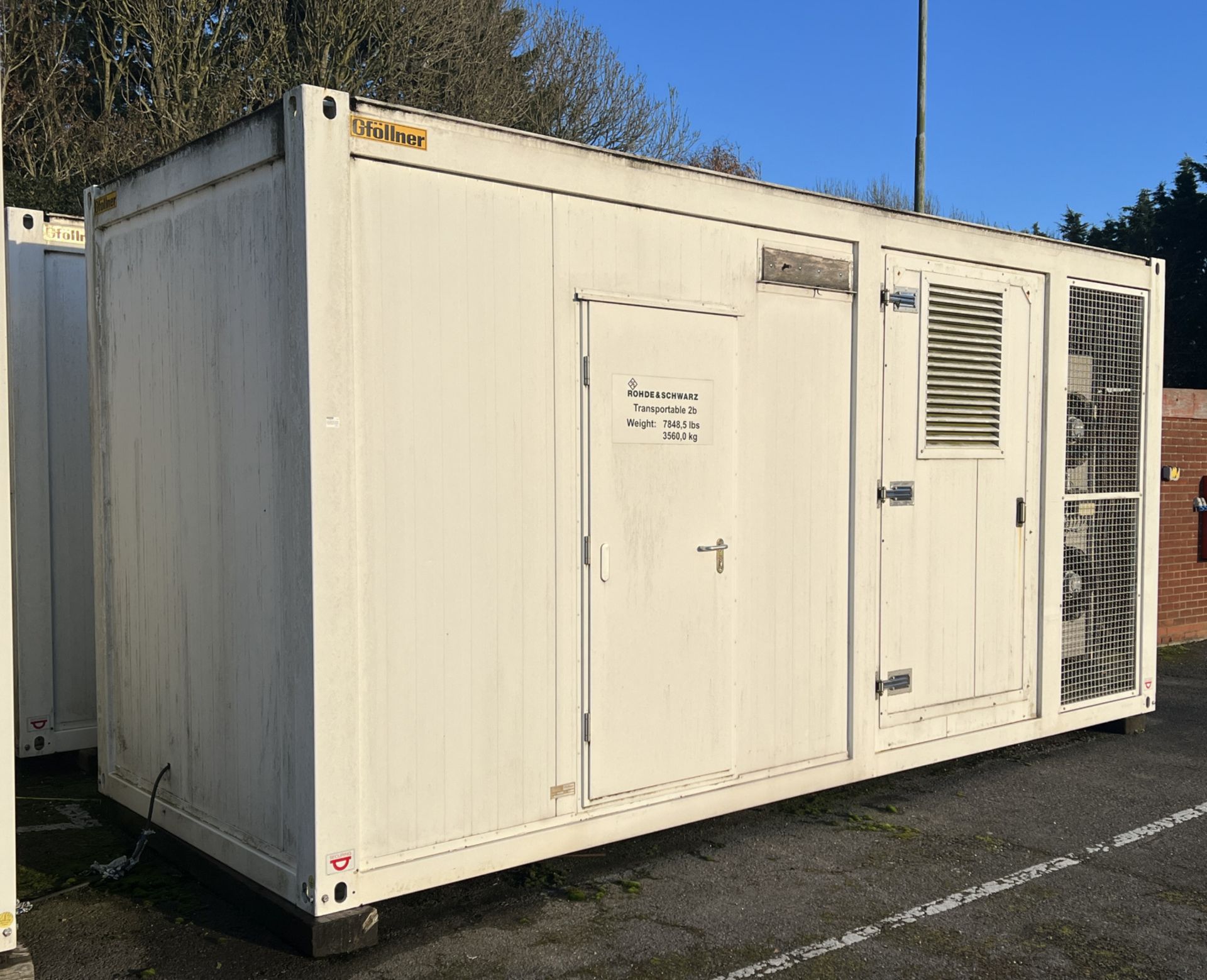 2x 20ft insulated ISO containers containing Rohde & Schwarz transmission equipment - see description