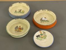 Two 1930s Crown Ducal bowls, from the Nursery Rhyme range, Red Riding Hood and Little boy blue