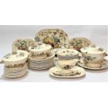 A Copeland Spode china fifty seven piece dinner service including four ashet's, two tureens, a