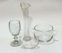 A large 19thc glass goblet of baluster form, on spreading foot, (21 x 9), a moulded glass lily