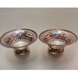 A pair of Birmingham silver bead rim pierced bon bon dishes on circular pierced bases, (5cm x