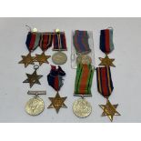 World War II Stars and Medals. 1939-1945 star (2) Burma Star (1), France and Germany Star (1),