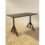 An Ikea rise and fall desk, H80cm ,W121cm, D70cm