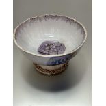 A 19thc Scottish pottery fruit bowl, probably Portobello, with transfer printed fish wife design