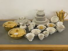 A Royal Doulton Fairfax dinner service, with fluted and gilt borders approx 53 pieces, together with