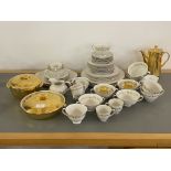 A Royal Doulton Fairfax dinner service, with fluted and gilt borders approx 53 pieces, together with