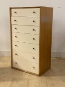 G-Plan, a Brandon range light oak chest, fitted with seven drawers, H118cm, W61cm, D41cm