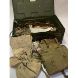 WWII RHA and Ayrshire Yeomanry interest: a green metal ammunition box addressed to Cpt. P.W. SIMPSON