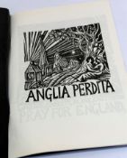 John R Villis, Litany for England, hand printed lino cut book with illustrations etc signed verso,