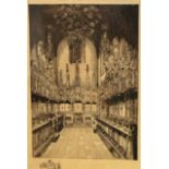 St Giles Cathedral, engraving, glazed oak frame, unsigned, (39 x 27)