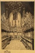 St Giles Cathedral, engraving, glazed oak frame, unsigned, (39 x 27)