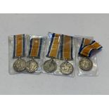 British War Medal 1914-19 (5) (341753 PNR J.W. SMITH R.E., 3568 SPR C. JOHNSON R.E. 33475 SPR F.A.