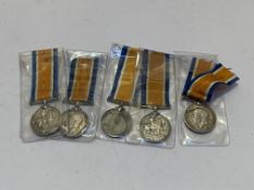 British War Medal 1914-19 (5) (341753 PNR J.W. SMITH R.E., 3568 SPR C. JOHNSON R.E. 33475 SPR F.A.