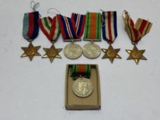WWII Group of 6, 1939-45 Star, Africa Star, Italy Star, France and Germany Star, Defence Medal and