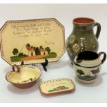 A collection of Torquay motto ware including an octagonal plate with View of Paignton, (28 x 19),