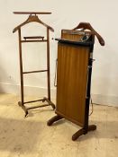 A 196's teak dumb valet with intergrated trouser press, (H102cm) together with another dumb