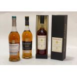 A Glenmorangie single Highland Malt 75cl bottle of whisky in presentation box, a Glenmorangie single