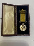 Original cased Victorian miniature Baltic Medal 1854. Nicely toned silver medal, swivel suspender,