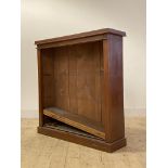 A late 19th century walnut open bookcase, fitted with four adjustable shelves, H107cm, W106cm,