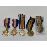 WWI medals, 1915 Star BWM, Victory medal (s/36272 TPr W.M. HOPKIN. 2nd RIFLE BRIGADE) renamed.