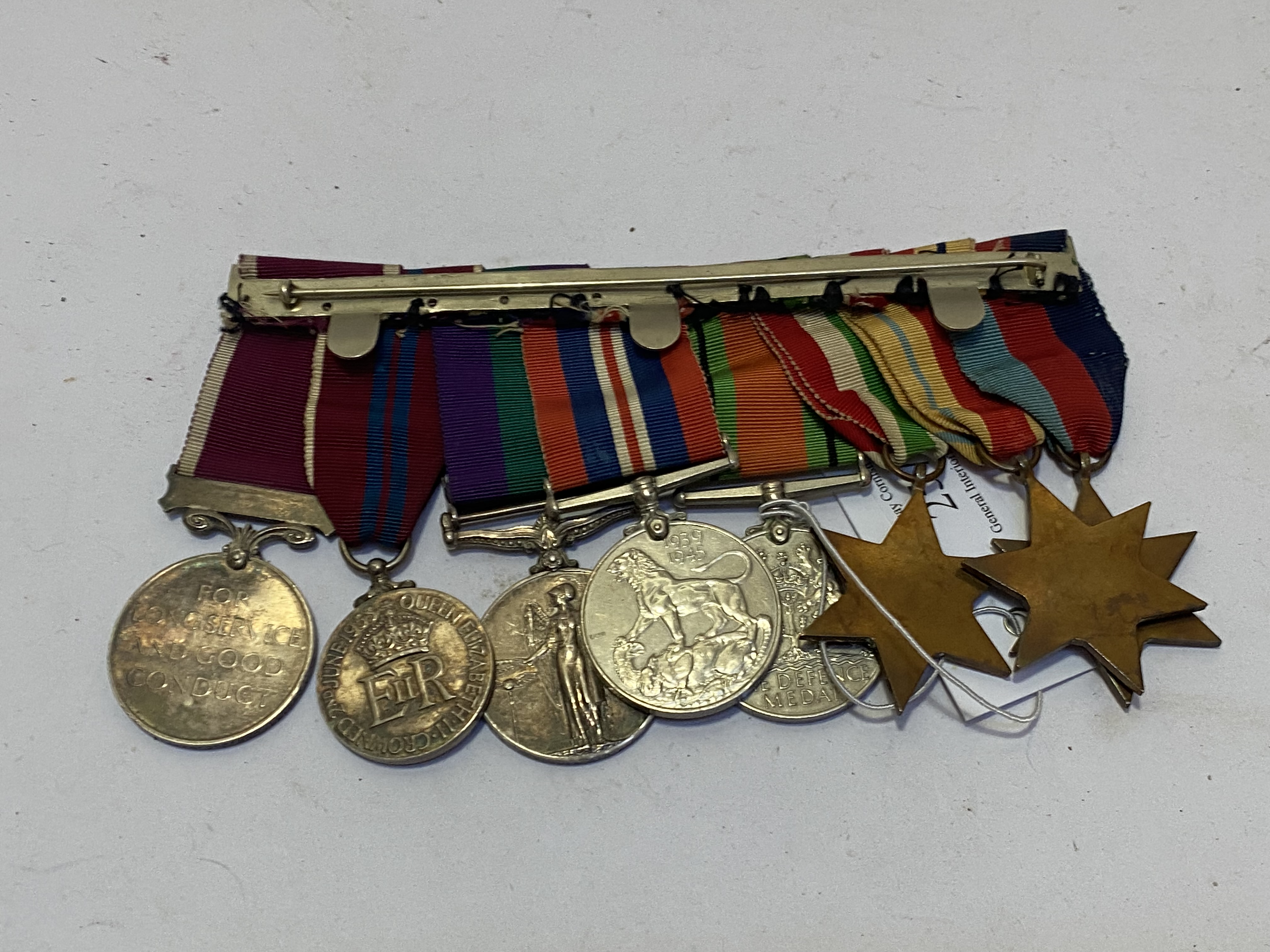 WWII and Palestine group of eight 1939-45 Star, Africa, Italy. Defence medal War medal General - Image 2 of 2