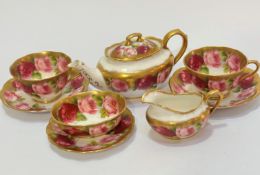 A Royal Albert china eight piece morning tea set including two cups, two saucers, milk jug, sugar