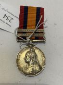 Queen South Africa medal, 2 clasps, Cape Colony Transvaal 5443. Pte. G. SIME. ARG & SUTH HIGHS (