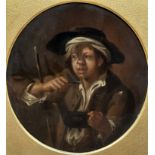 After David Teniers, (Flemish 1610-1690), Portrait of a Young Boy Eating, oil on panel, gilt