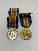 WWI pair, BWM and Victory Medal (S-16360 PTE. I. CUTHILL. SEAFORTH.) both correctly impressed