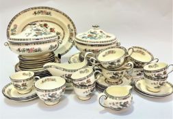 A Wedgwood Kutani Crane forty eight piece tea and dinner service including dinner plates, (d:27),