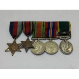 WWII and Territorial Group. 1939-45 Star, Burma Star, Defence Medal, War Medal and Territorial