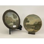 A pair of early 19th century hand coloured engravings of circular form, each depicting continental