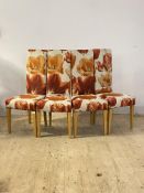 Andrew Martin, a set of four contemporary upholstered high back dining chairs, H110cm, W47cm, D63cm