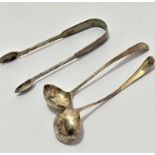 A pair of George III Edinburgh silver toddy ladles, 1806, makers mark John Ziegler (15.5cm) (44.