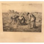 After E Boizot, Figures in a Field, engraving, signed bottom right in pencil and embossed mark,