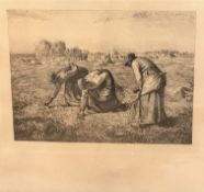 After E Boizot, Figures in a Field, engraving, signed bottom right in pencil and embossed mark,