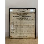 A mid 20th century framed public information poster, Abbeymount Laundry Edinburgh Corporation Public