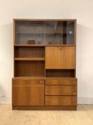 McIntosh, A mid century teak side cabinet, the top section fitted with twin smoked glass sliding