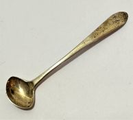 A George III Scottish Elgin provincial silver mustard with Celtic point with engraved initial L,