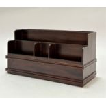 A modern Edwardian style mahogany five section stationary rack of stepped form on plinth base ( h-