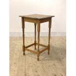 An early to mid 20th century oak lamp table, H75cm, 46cm x 46cm