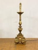 A 20th century Rococo style gilt wood and composition table light, H70cm