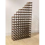A large wine rack by Farrow and Jackson makers, London, with manufacturers badge H150cm, W81cm,